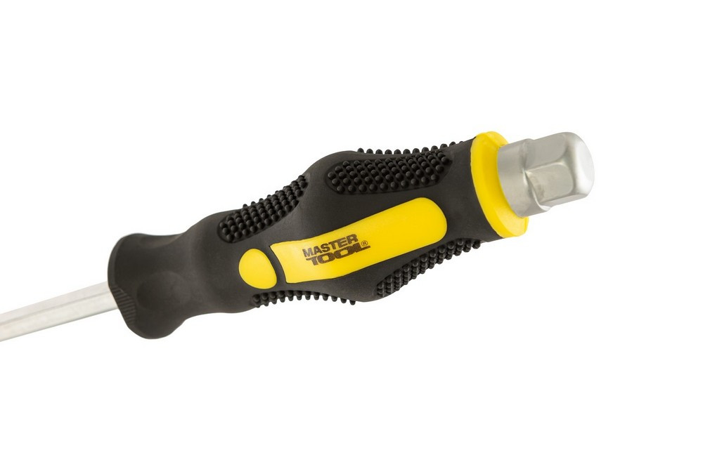 Викрутка ударна шліцева магнітна MASTERTOOL EXTERNAL HEX SL8х200 мм ручка з TPR покриттям 49-6820 Коломыя - изображение 6