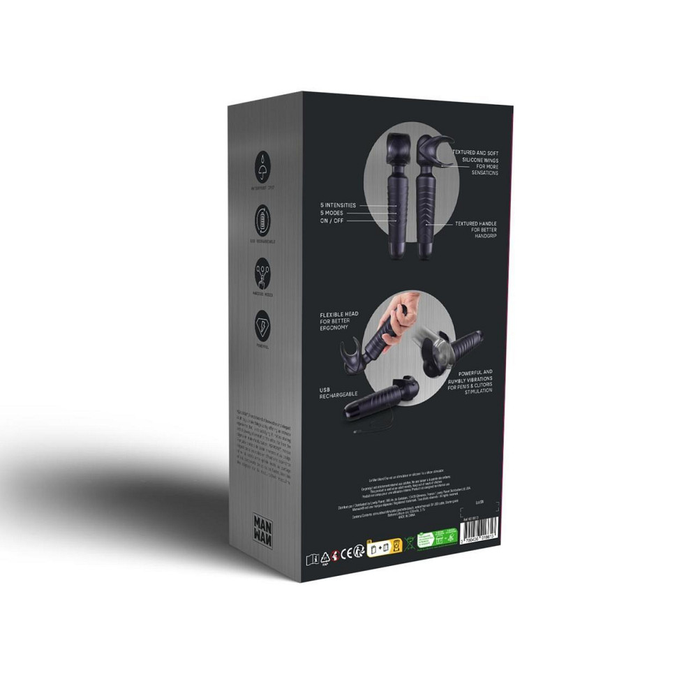 Мастурбатор-вибромассажер Manwan MAN.WAND EVO Black Plum, отлично для пар, виброминет Sex Aura Киев - изображение 7