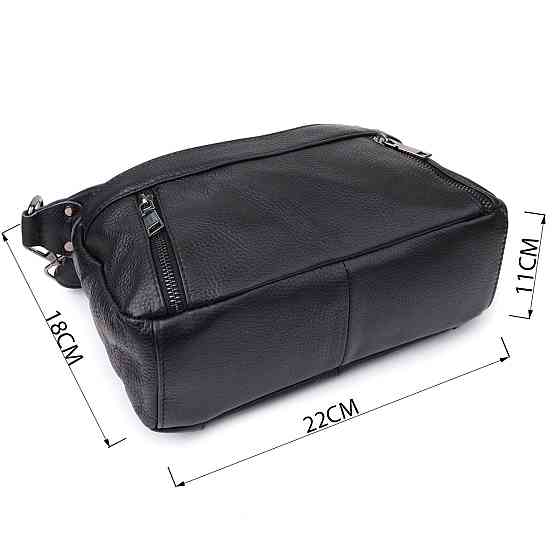 Практична жіноча сумка з натуральної шкіри Vintage 23011 Чорний Київ