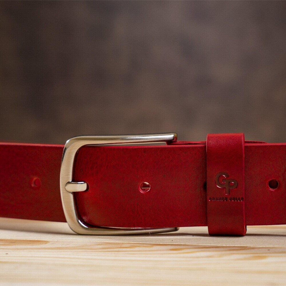 Ремінь жіночий шкіряний GRANDE PELLE 11262 Червоний Київ - фото 10