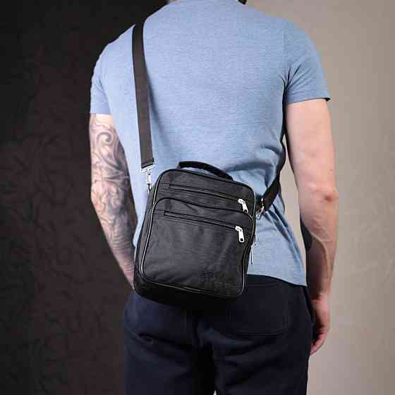 Сумка для чоловіків зі зручною ручкою з якісного поліестеру Чорний (FABRA) Київ