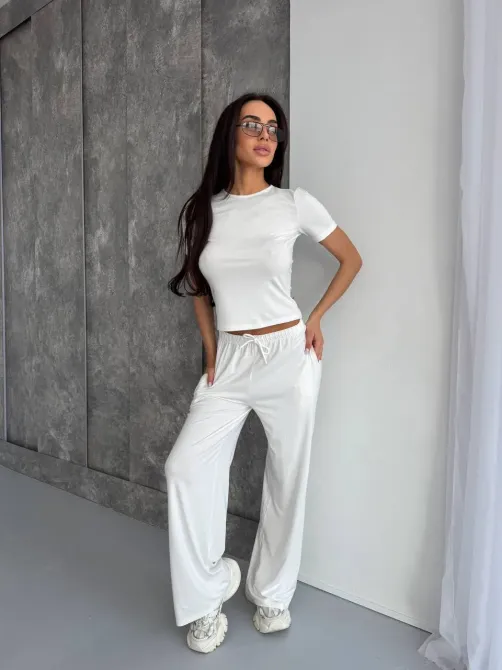 Женский костюм из вискозы с индейкой — базовый комплект футболка + брюки Одесса - изображение 2
