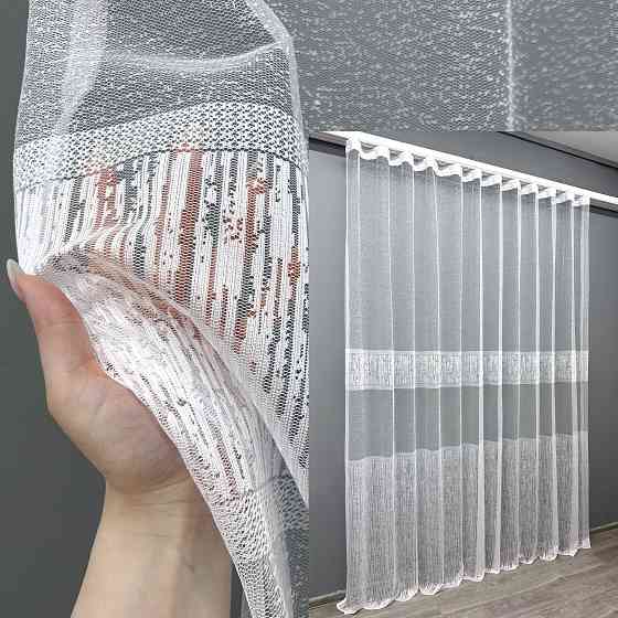 Тюль жаккард, цвет белый 1628т Киев