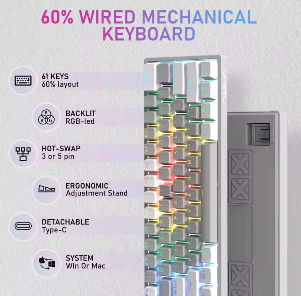 Клавіатура Механічна AULA F3261 RGB Київ - фото 6