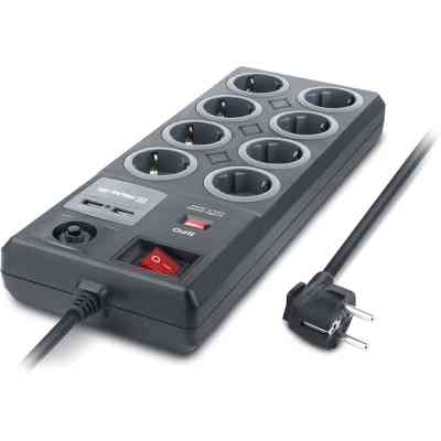 Сетевой фильтр питания REAL-EL RS-8F USB CHARGE 3m, black (EL122300004) Винница