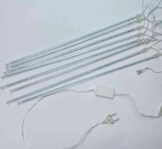 Гірлянда світлодіодні бурульки 8 шт. 50 см (прозорий шнур) Золотий Київ