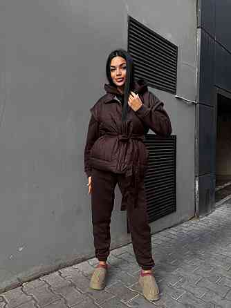 Женский теплый костюм тройка (жилетка+штаны+худи) Одесса