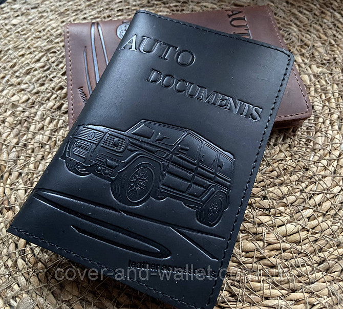 Обложка для авто документов из натуральной кожи черного цвета ST Leather Киев - изображение 1