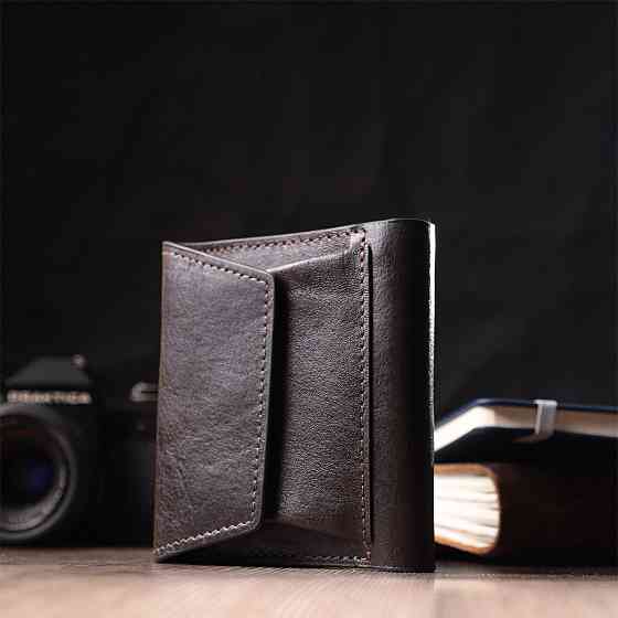 Люксовый кошелек с множеством отделений из качественной натуральной кожи GRANDE PELLE 22574 Коричневый Киев