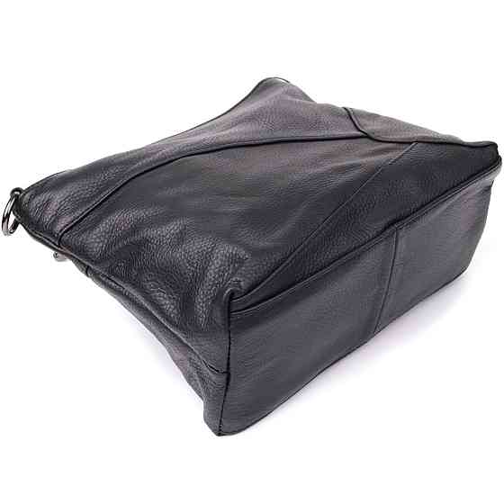 Небольшая женская сумка с двумя ремешками из натуральной кожи Vintage 23014 Черный Киев