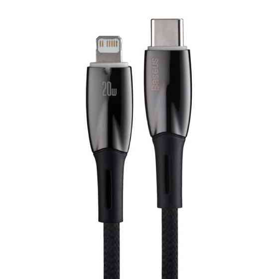 Кабель Type-C - Lightning Baseus Glimmer Series для быстрой зарядки и передачи данных 20W 1m цвет черный Одесса