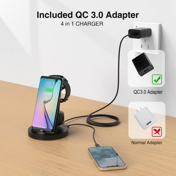 Бездротова зарядна станція 3 в 1 G618S 18W для екосистеми Samsung Без оригінального пакування (Для телефонів Android, Galaxy Watch Київ