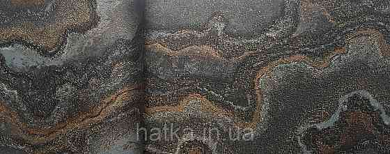 Шпалери вінілові на флізеліні AS creation Della Natura 1.06Х10 абстракція хвилі чорні сірі із золотом Київ