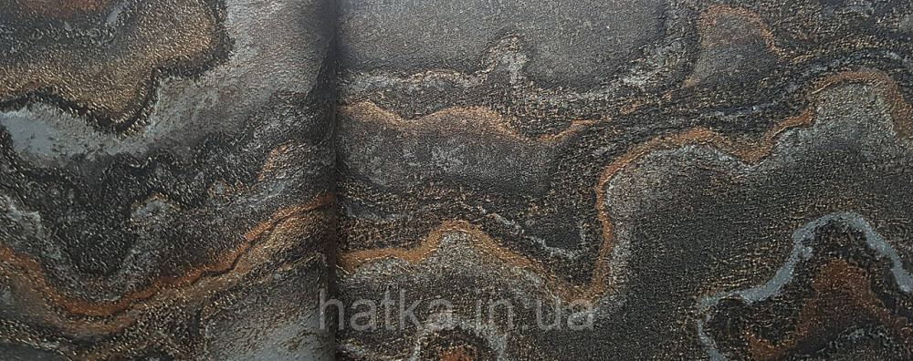 Шпалери вінілові на флізеліні AS creation Della Natura 1.06Х10 абстракція хвилі чорні сірі із золотом Київ - фото 1