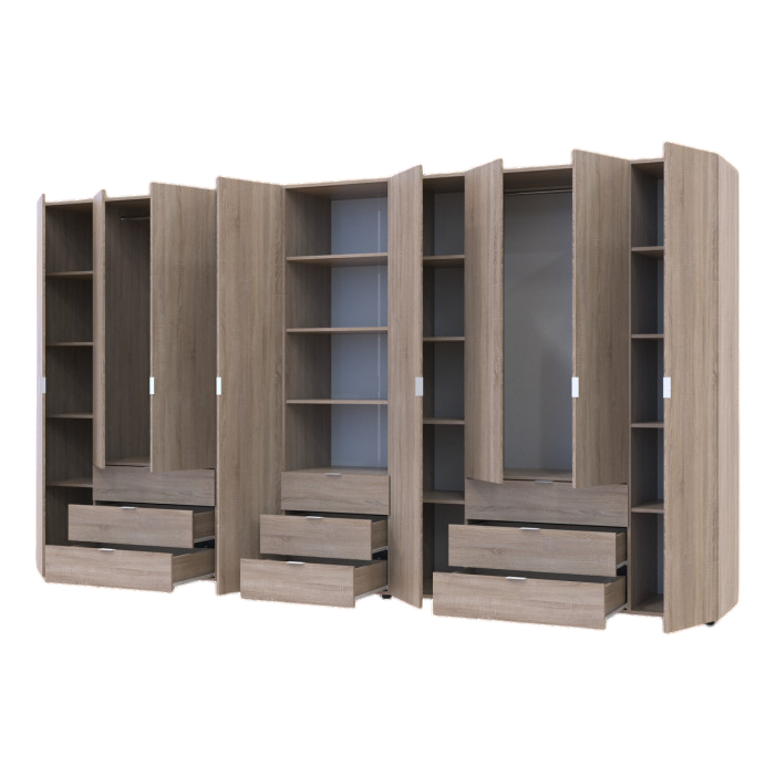 Шафа для одягу Гелар Doros Дуб сонома 4+4ДСП з пеналом 370х49.5х203.4 (DRS-011933) Дніпро - фото 4
