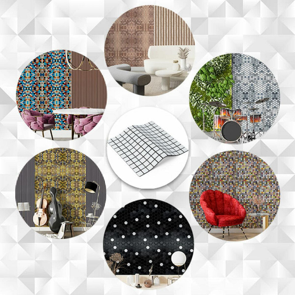 Самоклеющаяся алюминиевая плитка 300х300х3мм Белая мозаика SW-00001775 Днепр - изображение 5