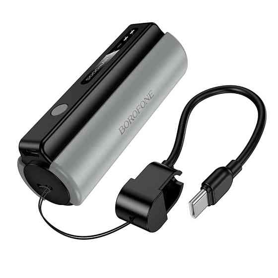 Павербанк 5000 mAh BOROFONE BJ87 кабель в комплекте фонарик черный power bank повербанк Одесса