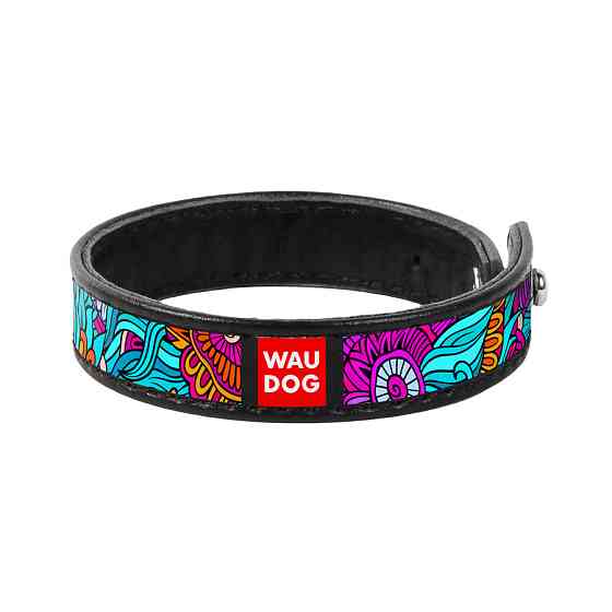 Браслет WAUDOG Design з малюнком "Літо", преміум шкіра (ширина 15 мм, довжина 18-20 см) чорний Коломия