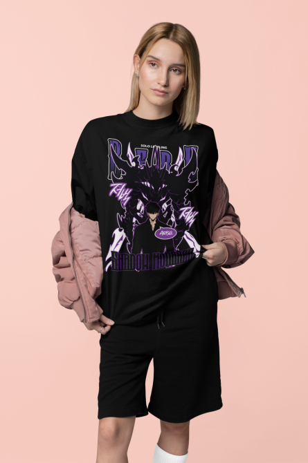 Футболка для мальчика аниме Соло Левелинг Сунг Джинвоо оверсайз (рост от 165 до 180 ) Черний AnimeJ0635m Днепр - изображение 5