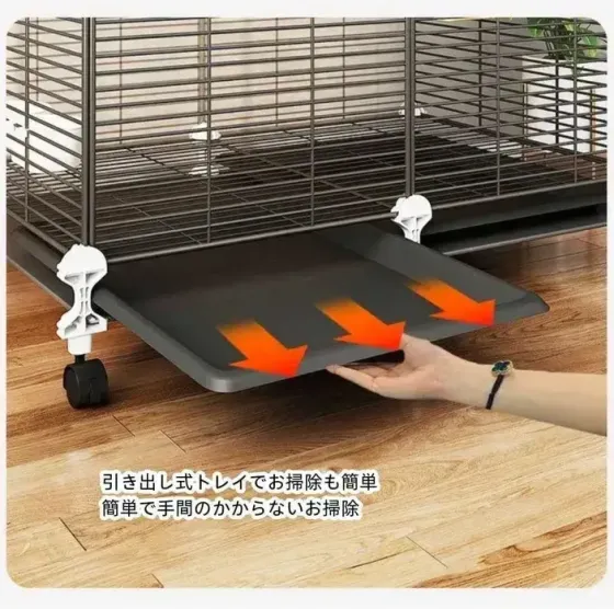 Металлическая клетка для птиц на колесах с аксессуарами 82х37х37см KP-82 Коломыя