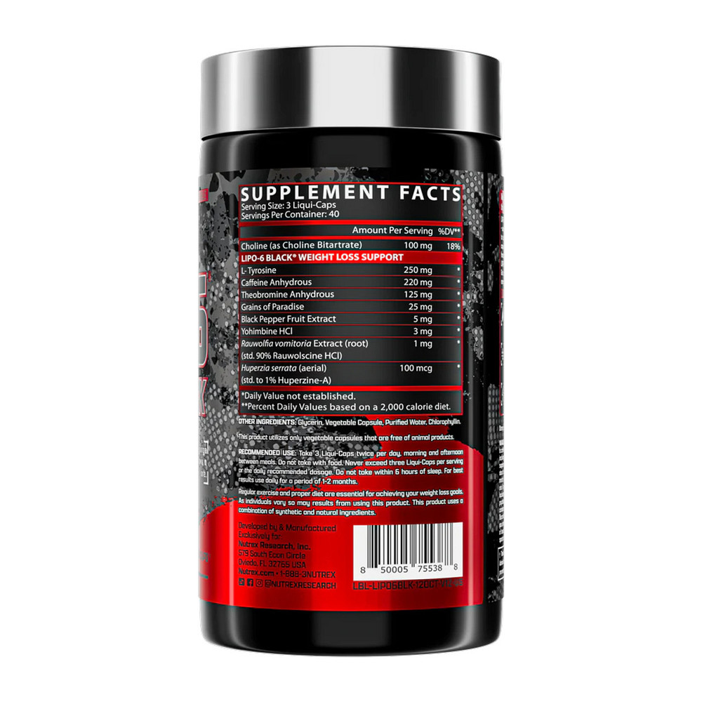 Жироспалювач Nutrex Lipo-6 Black Maximum Potency 120 капс Київ - фото 2