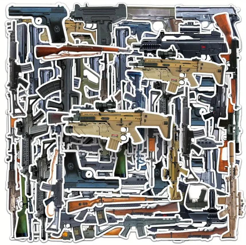 Наклейки,Стикеры оружие.Водонепроницаемые виниловые наклейки, стикерпак, наклейки военная тематика,  Киев - изображение 1