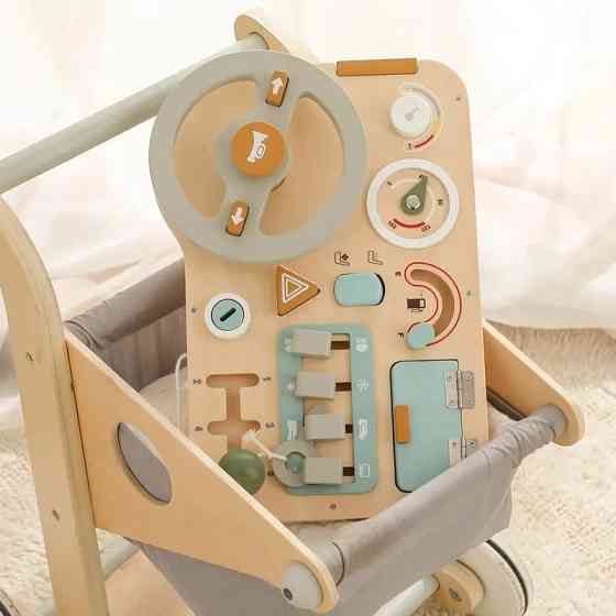 Сенсорная игрушка Монтессори машинка с колесом, кнопками и разными интерактивными деталями Каменец-Подольский