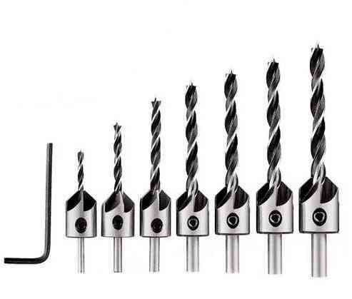 Набір з 7 свердл сзенкером по дереву 3-10ммм, циліндричних Винница