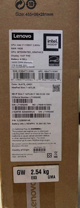 Ноутбук Lenovo IdeaPad Slim 7 14ITL05 (82A6000KUS) Харьков - изображение 2