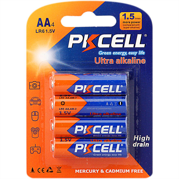 Батарейка AA/LR6, 1.5V, Лужна, PKCELL, 4pcs/card Винница - изображение 1