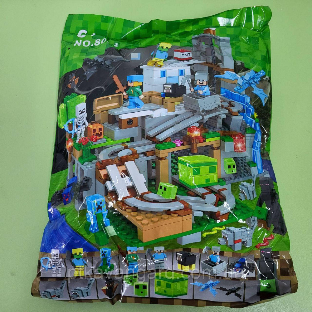Конструктор блоковий Майнкрафт шахта 587 деталей 8003 в пакеті My World Хмельницький - фото 1