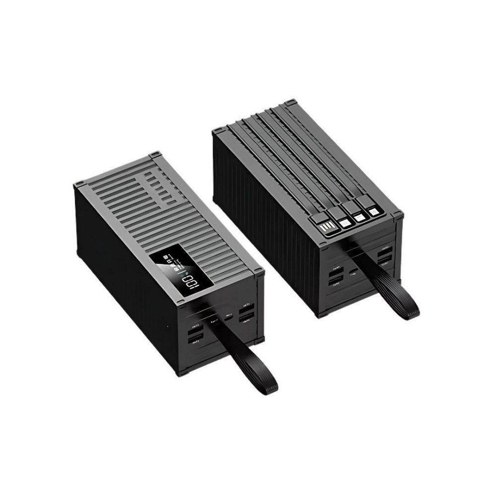 Портативний зовнішній акумулятор, потужний павербанк 20000мАг, Powerbank зі швидкою зарядкою та кабелями Black Кам'янець-Подільський - фото 3