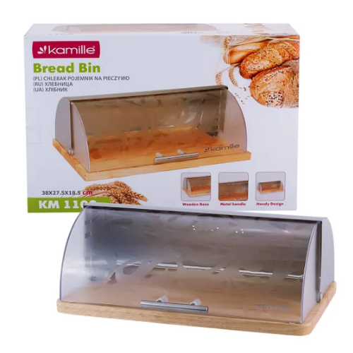 Хлібниця 38*27,5*13,5см нержавіюча сталь/бамбук/пластик 1103 KAMILLE Житомир - фото 9