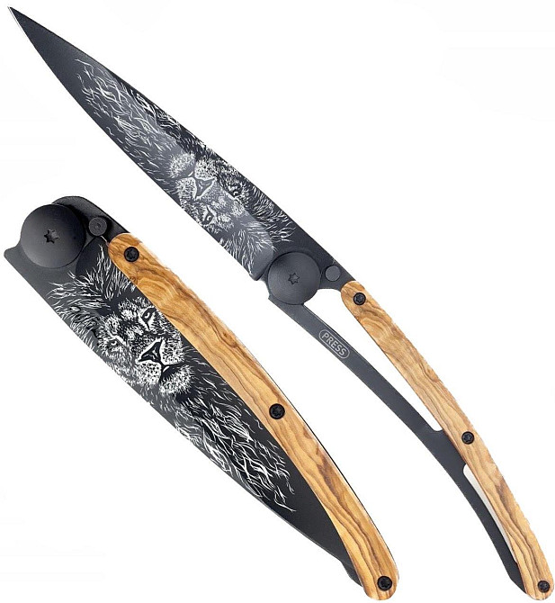 Универсальный Складной Нож с лазерной гравировкой Лев Deejo 