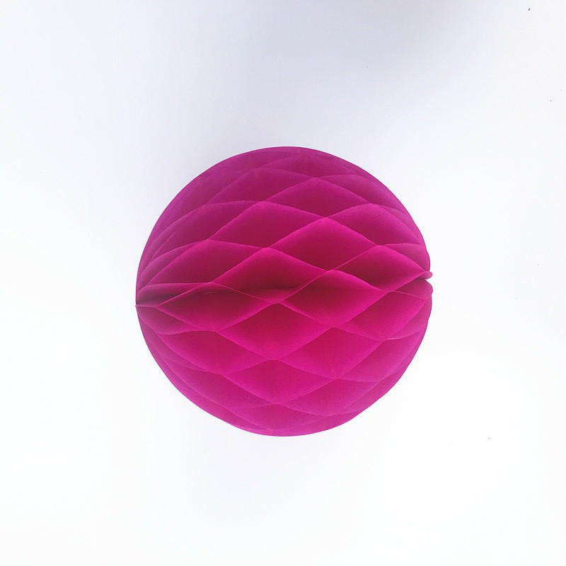 Шар из бумаги Соты 25 см малиновый Киев - изображение 2
