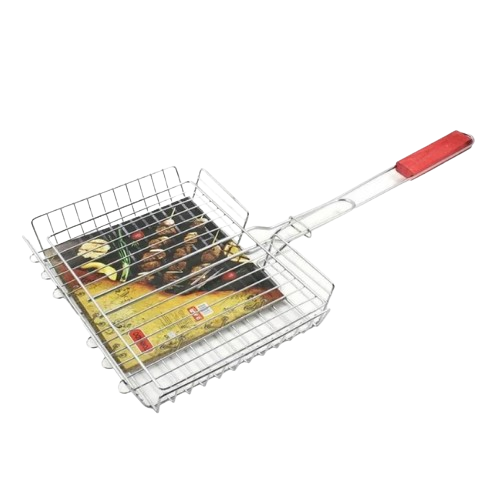 Решітка-гриль для барбекю з дерев'яною ручкою 30*27*22*5,5см Interos Житомир - фото 1