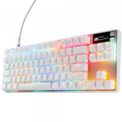 Клавиатура SteelSeries Apex Pro TKL Gen 3 HyperMagnetic OmniPoint 3.0 OLED USB UA White (64898) Винница