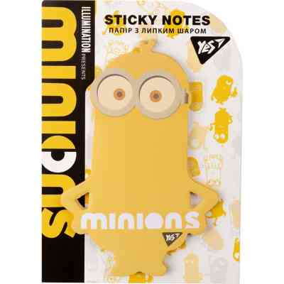 Папір для нотаток Yes з липким шаром фігурний Minions 40 аркушів (170358) Вінниця