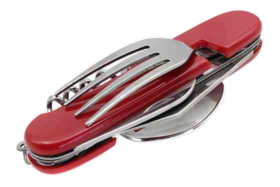 Туристический столовый прибор красная, D73 средний Днепр