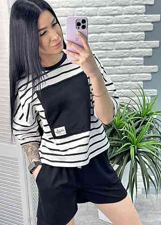 Легкий спортивний костюм у смужку "Smart" оптом | Норма | Розпродаж моделі Київ