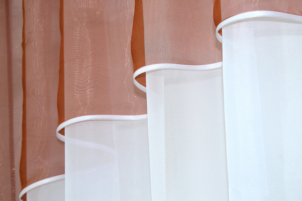 Гардина арка на кухню VR-Textil № 110к белый с терракотовым 270х170 см (52-0628) Киев - изображение 3