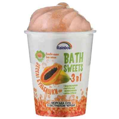 Бомбочка для ванны AquaShine Rainbow Набор веселые пузыри Бомба-кекс для ванн и Морская соль с экстрактом череды (4820240940371) Винница