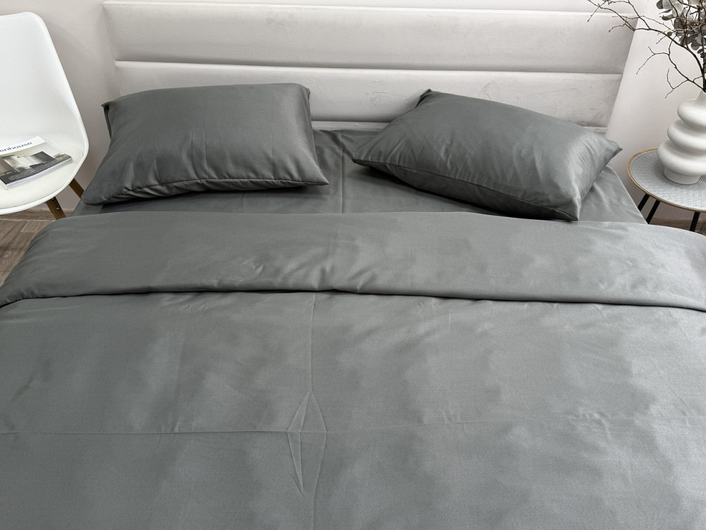 Ecotton Комплект постільної білизни Ecotton Євро 210х220 см однотонний сірий Nid Grey Киев - изображение 6