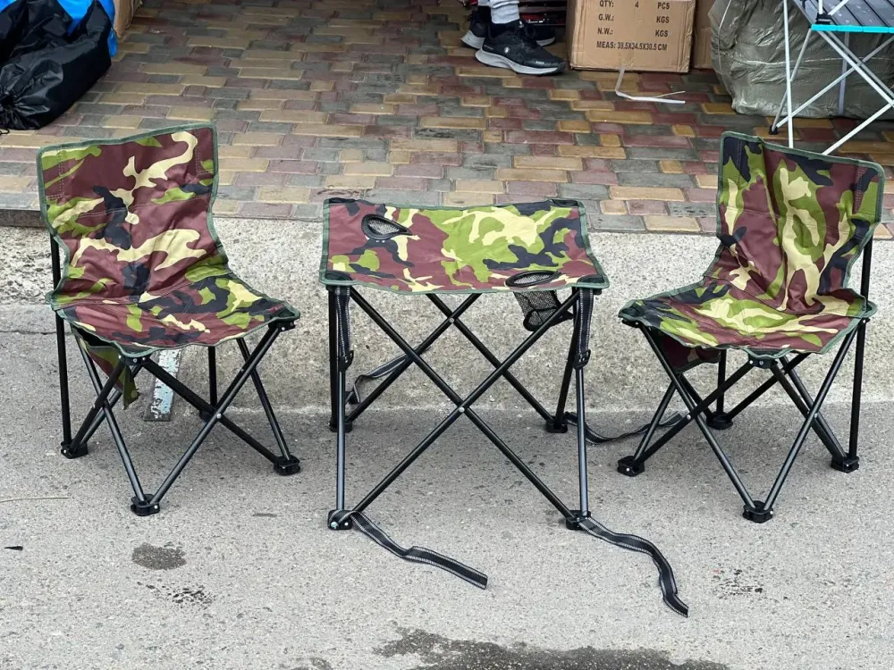 Набор для пикника стол и стулья 2шт в сумке / Туристический столик со стульями / Складной стол и стулья Коломия - фото 2