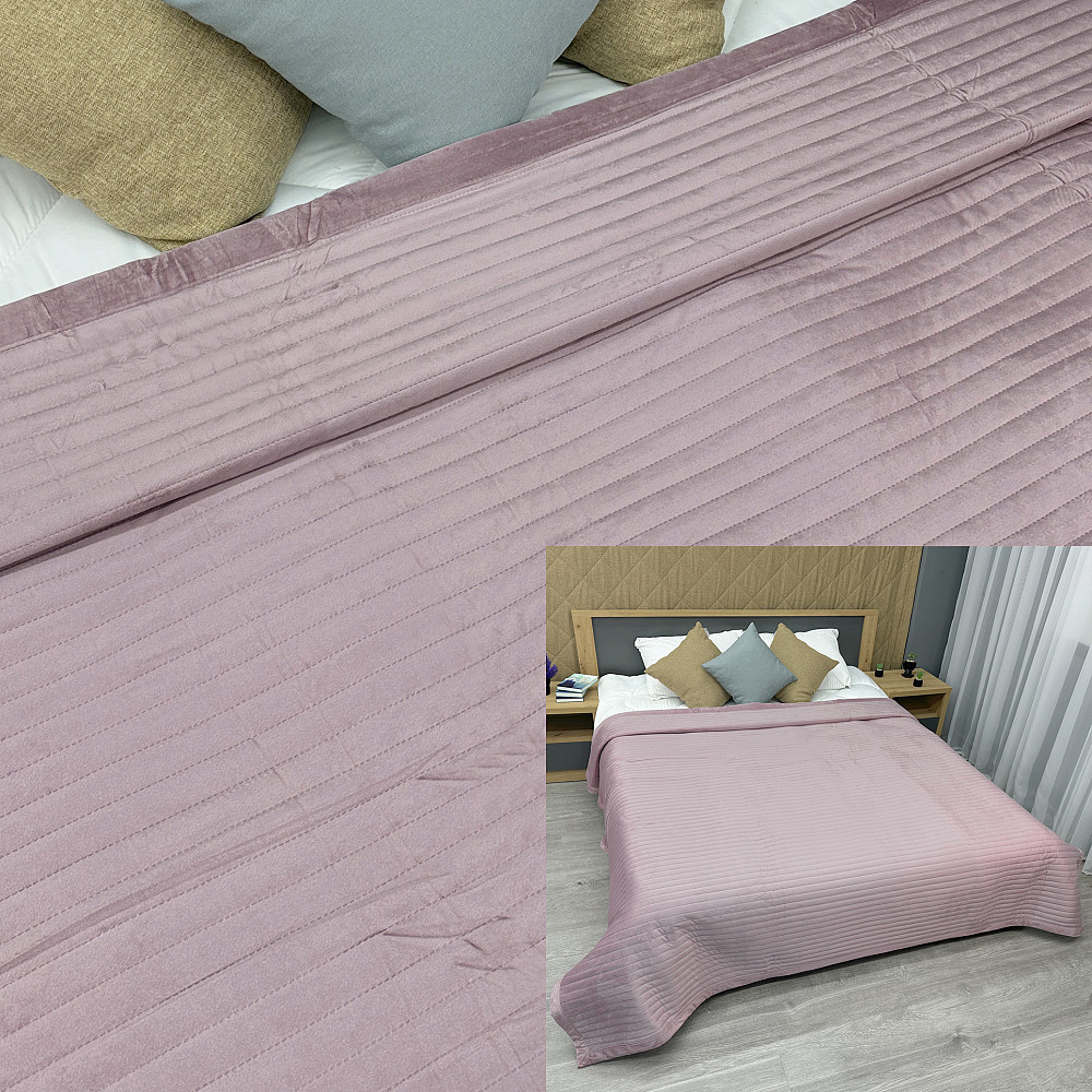 Покривало велюрове Кing Size 220х240 см колір ліловий (85-211) Київ - фото 1