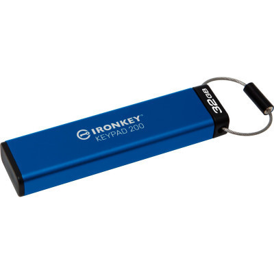 USB флеш накопитель Kingston 32GB IronKey Keypad 200 AES-256 Encrypted Blue USB 3.2 (IKKP200/32GB) Винница - изображение 4