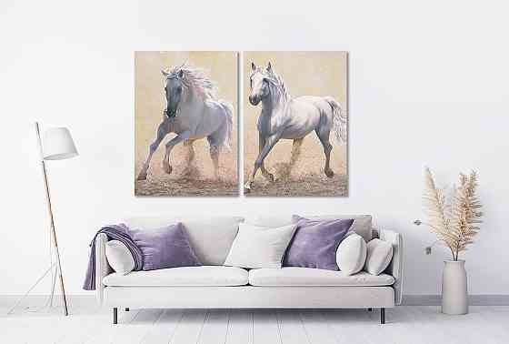 Модульная картина в гостиную / спальню  Пара Коней TLV-2_051 120х170 см Київ