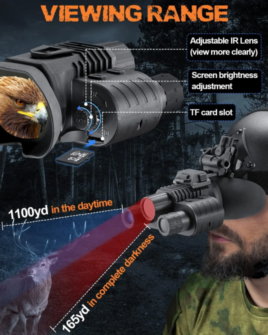 Прибор ночного видения NV-880 8x16MP с цифровым зумом 1080P HD WiFi 850nm (до 600м в темноте) Киев - изображение 9