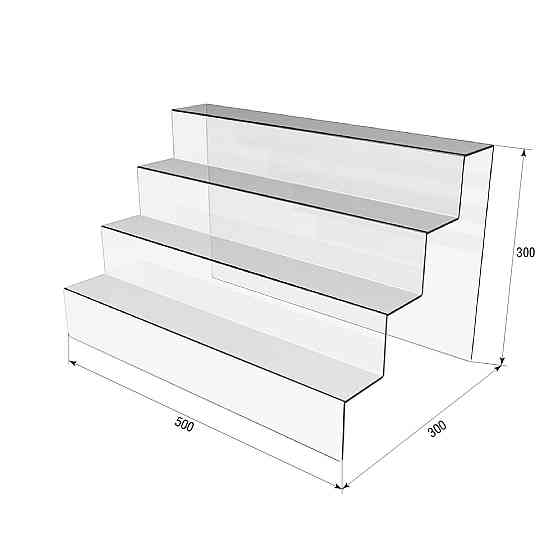 Горка EKOSTAR четырехярусная 500х300х300 акрил 3мм Киев