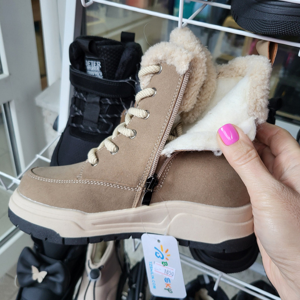 Детские бежевые зимние ботинки для девочек  34,37 Николаев - изображение 3